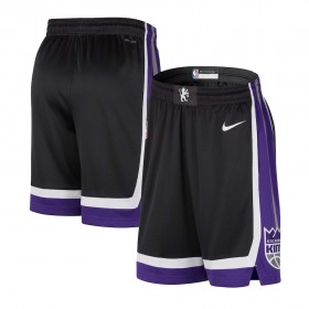 Uomo Sacramento Kings Pantaloncini Nike 2023-24 Icon Edition Nero Swingman